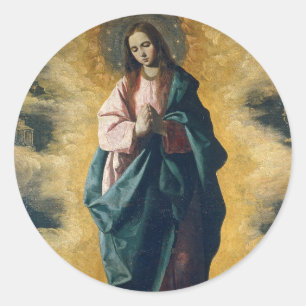 The Immaculate Conception Celestial Radiance Art Classic Round Sticker
