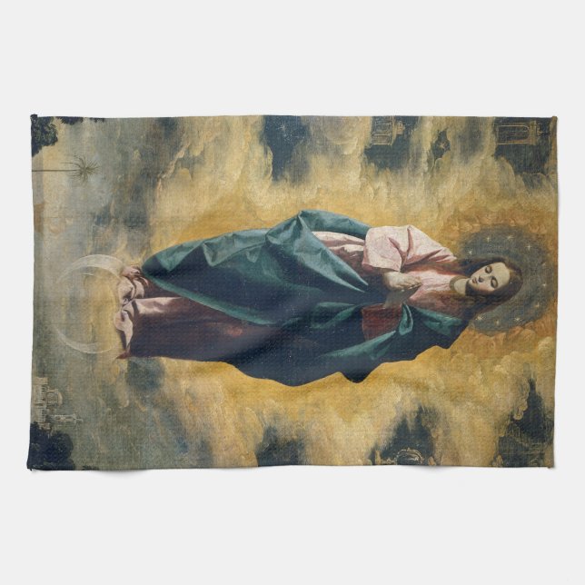 The Immaculate Conception Celestial Radiance Art Tea Towel (Horizontal)