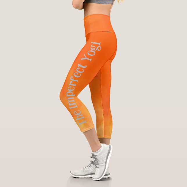 The Imperfect Yogi Capri Yoga Pant Orange (Left)