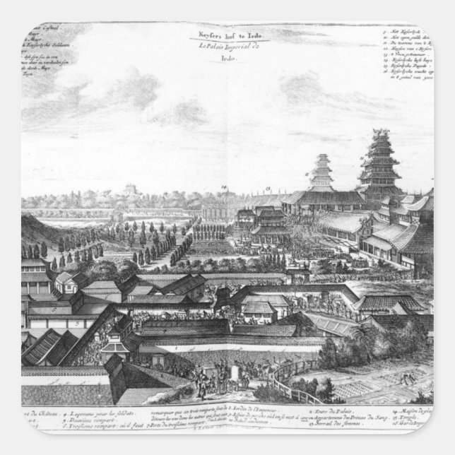 The Imperial Palace in Ido, Japan Square Sticker (Front)