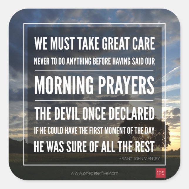 The Importance of Morning Prayers Square Sticker (Front)