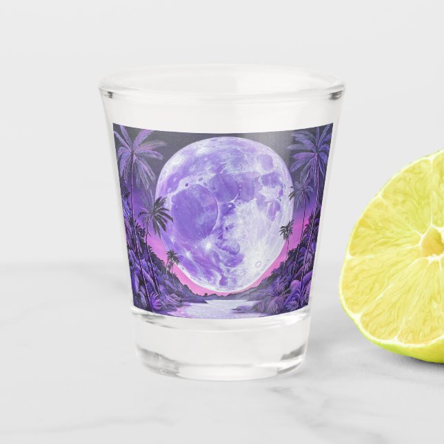 The Impossible Moon-Sticker Shot Glass (Front)