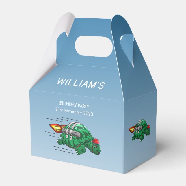 The Incredible Rocket Turtle Favour Box (Front Side)