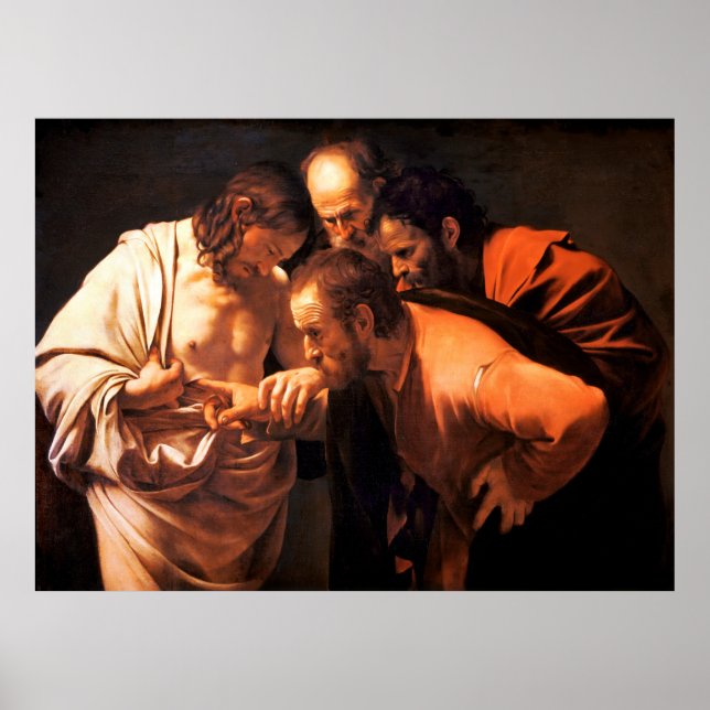 The Incredulity of Saint Thomas by Caravaggio Poster (Front)