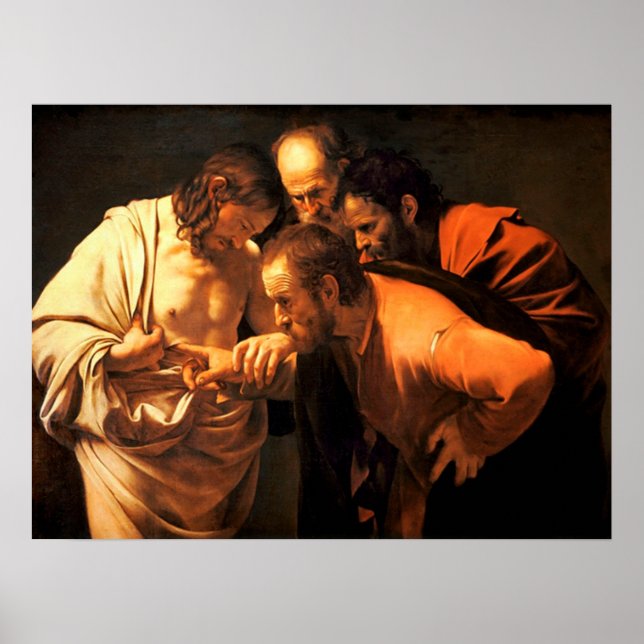 The Incredulity Of Saint Thomas By Caravaggio Poster (Front)