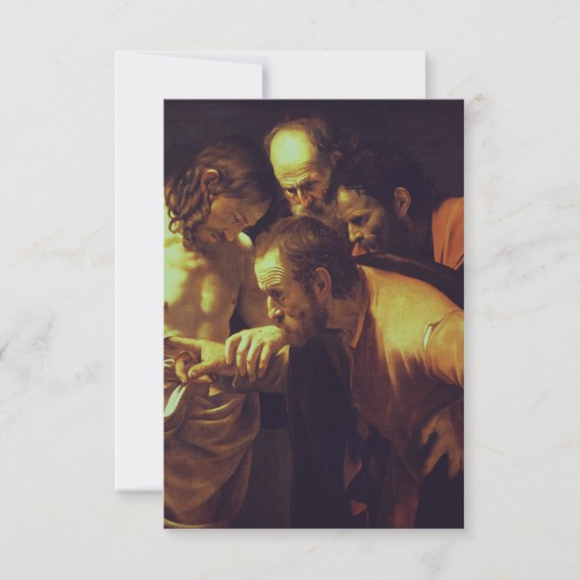 The Incredulity of Saint Thomas by Caravaggio Thank You Card (Front)
