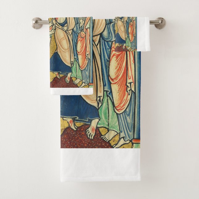 The Incredulity of St Thomas from Psalter  Bath Towel Set (Insitu)