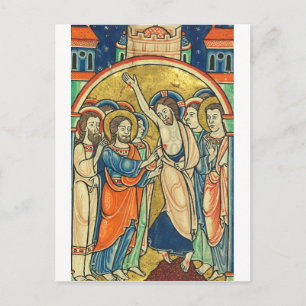 The Incredulity of St Thomas from Psalter  Postcard