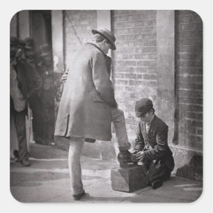 The Independant Shoe Black, from 'Street Life in L Square Sticker