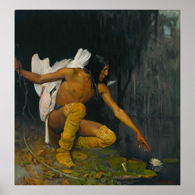 The Indian and the Lily George de Forest Brush  Poster (Front)