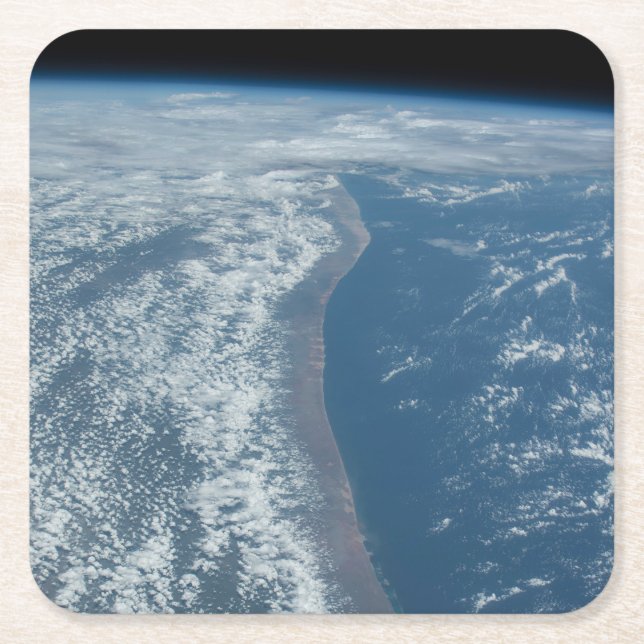 The Indian Ocean Coastline Of Kenya And Somalia. Square Paper Coaster (Front)
