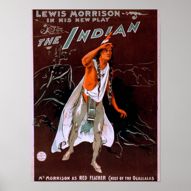 "The Indian" - Red Feather, Chief of the Poster (Front)