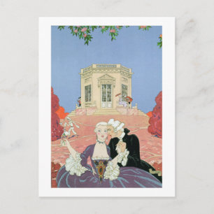 The Indolents,  illustration for 'Fetes Galantes' Postcard