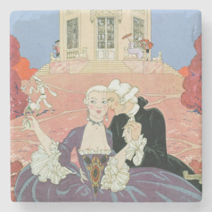 The Indolents, illustration for 'Fetes Galantes' Stone Coaster
