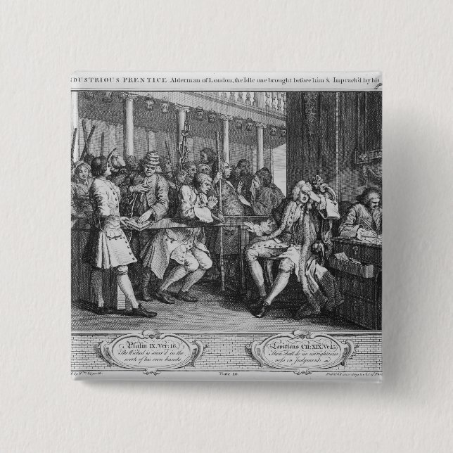 The Industrious 'Prentice Alderman of London 15 Cm Square Badge (Front)