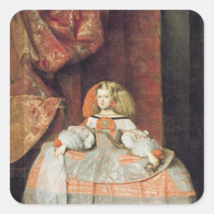 The Infanta Maria Marguerita  in Pink Square Sticker
