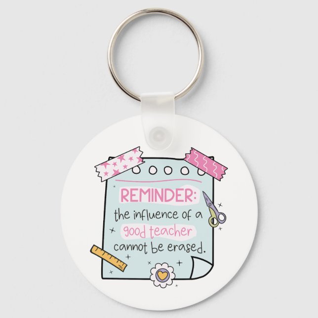 The Influence of a Good Teacher Cannot Be Erased Key Ring (Front)