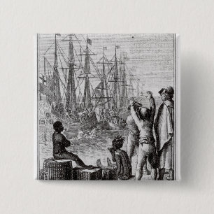 The Inhabitants of Boston Throw 15 Cm Square Badge