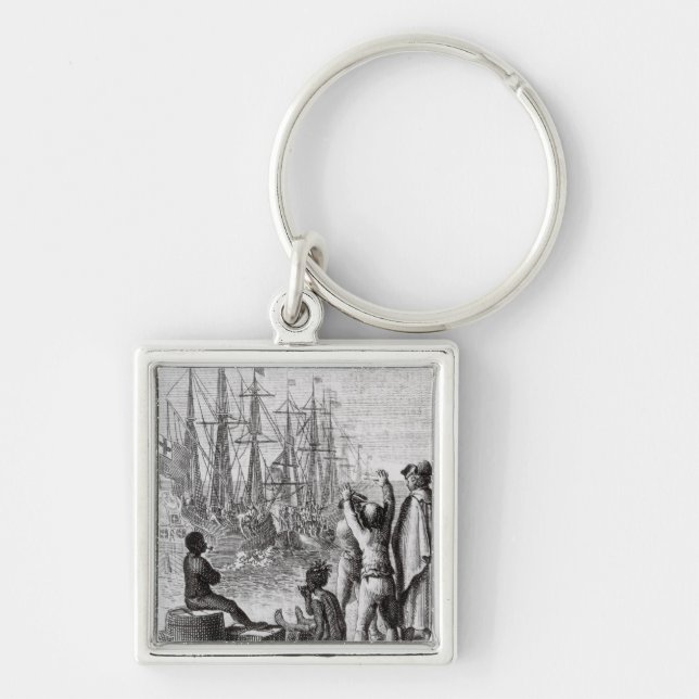 The Inhabitants of Boston Throw Key Ring (Front)