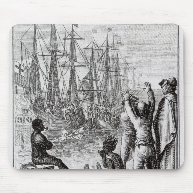 The Inhabitants of Boston Throw Mouse Mat (Front)