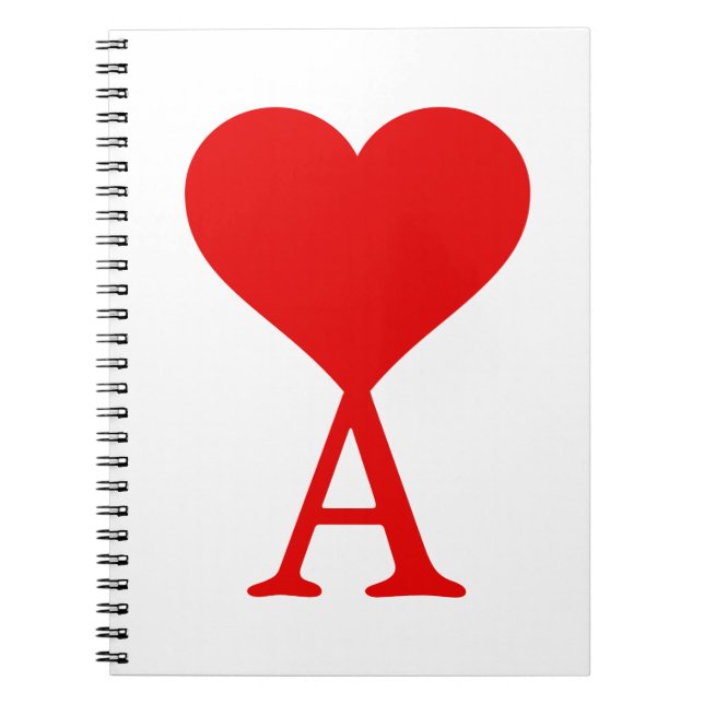 The initial A with a big red heart Notebook (Front)