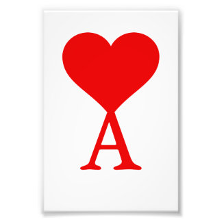 The initial A with a big red heart Photo Print