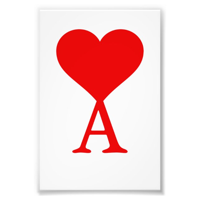 The initial A with a big red heart Photo Print (Front)