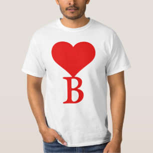 The initial B with a big red heart T-Shirt