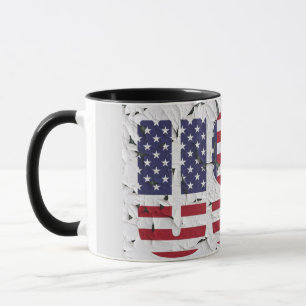 The Initials USA Vintage Patriotic American Flag Mug
