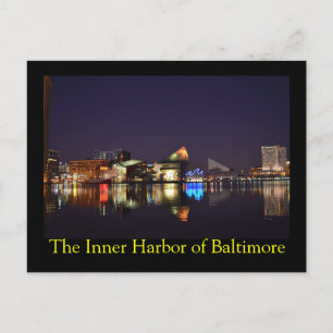 The Inner Harbour of Baltimore at Night Postcard