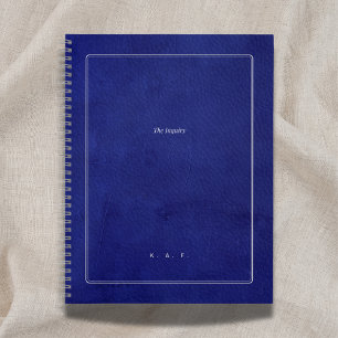 The Inquiry Indigo Leather & Silver Graduation Notebook