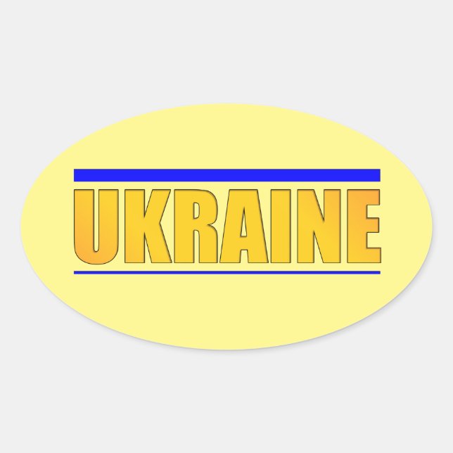 The inscription Ukraine Oval Sticker (Front)