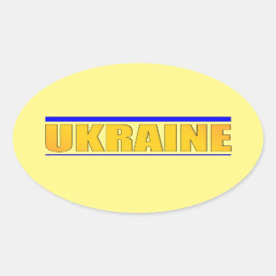 The inscription Ukraine Oval Sticker