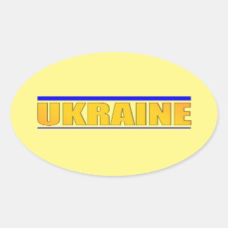 The inscription Ukraine Oval Sticker
