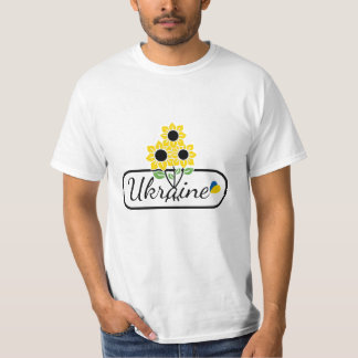 The inscription Ukraine with a heart and sunflower T-Shirt