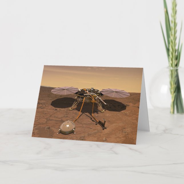 The Insight Lander Operating On Surface Of Mars. Card (Front)
