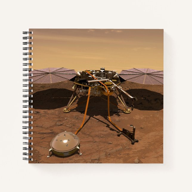 The Insight Lander Operating On Surface Of Mars. Notebook (Front)