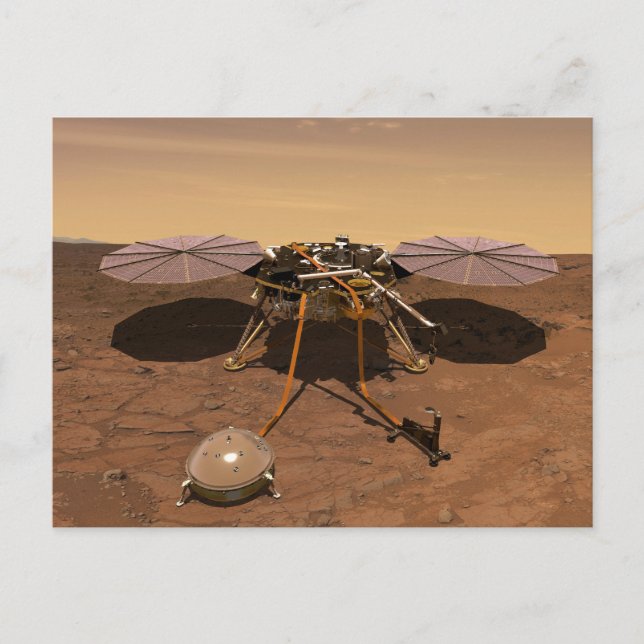 The Insight Lander Operating On Surface Of Mars. Postcard (Front)