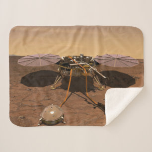The Insight Lander Operating On Surface Of Mars. Sherpa Blanket