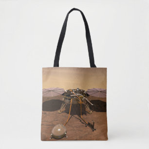 The Insight Lander Operating On Surface Of Mars. Tote Bag