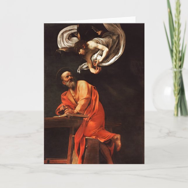 The Inspiration of Saint Matthew, Caravaggio Card (Front)