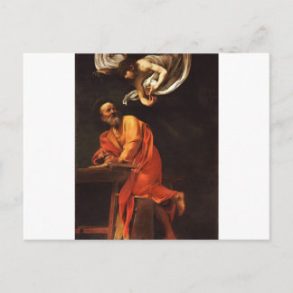 The Inspiration of Saint Matthew, Caravaggio Postcard
