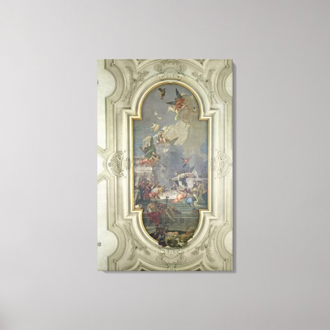 The Institution of the Rosary by St. Dominic (fres Canvas Print (Front)