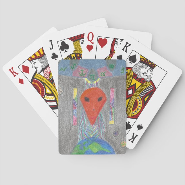 The Interaction UFO Earth and Alien Playing Cards (Back)