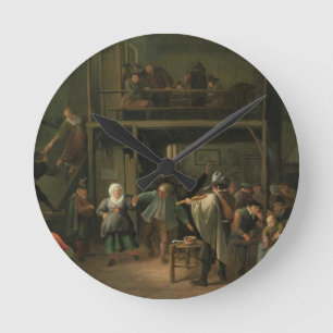 The Interior of a Tavern with a Couple Dancing to Round Clock