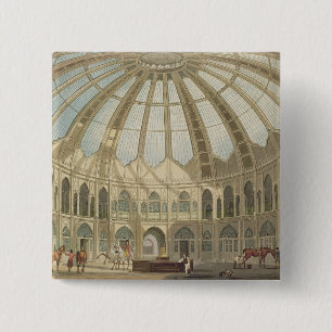The Interior of the Stables, from 'Views of The Ro 15 Cm Square Badge