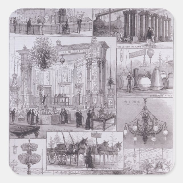 The International Electric Exhibition Square Sticker (Front)