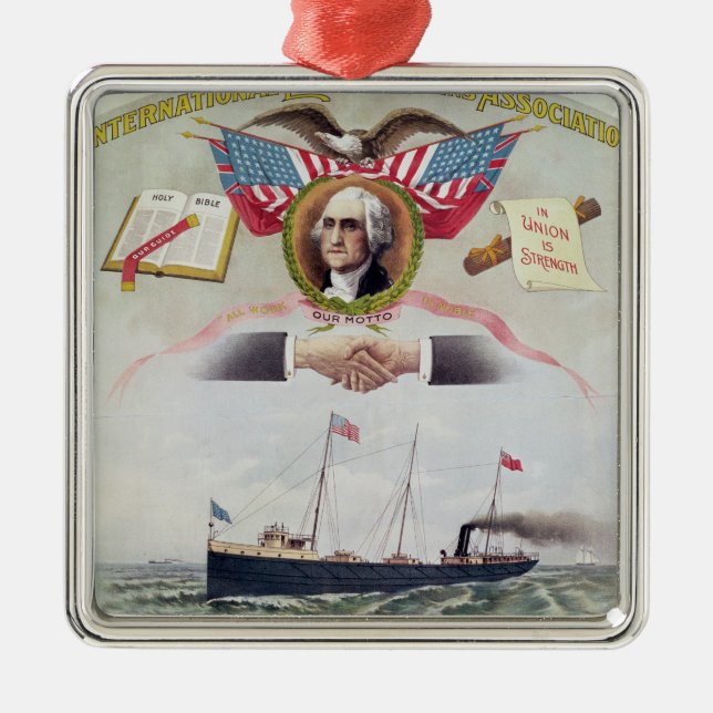 The International Longshoremen's Association Metal Tree Decoration (Front)