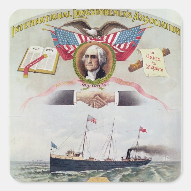 The International Longshoremen's Association Square Sticker (Front)