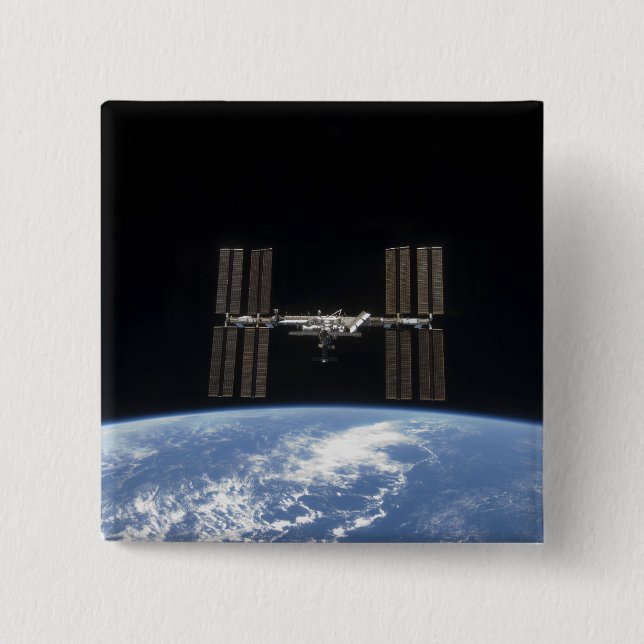 The International Space Station 10 15 Cm Square Badge (Front)